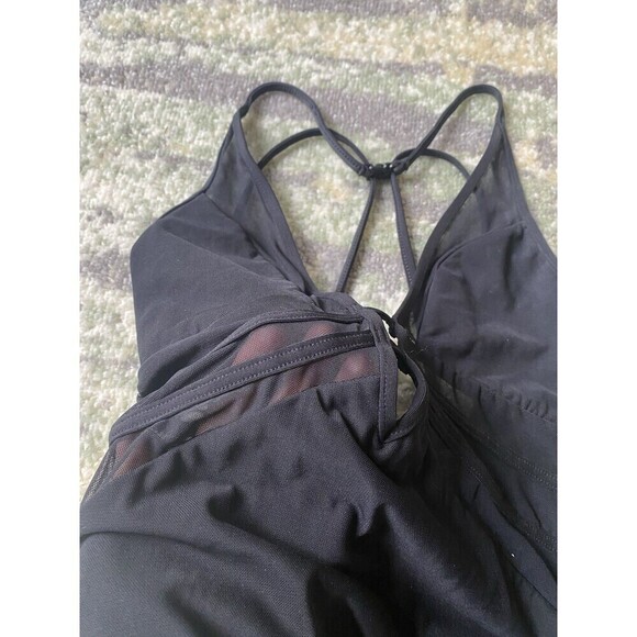 JETS by Jessika Allen US Sz 4 Black Mesh Deep Plunge One-Piece Retails $178 - Picture 4 of 7